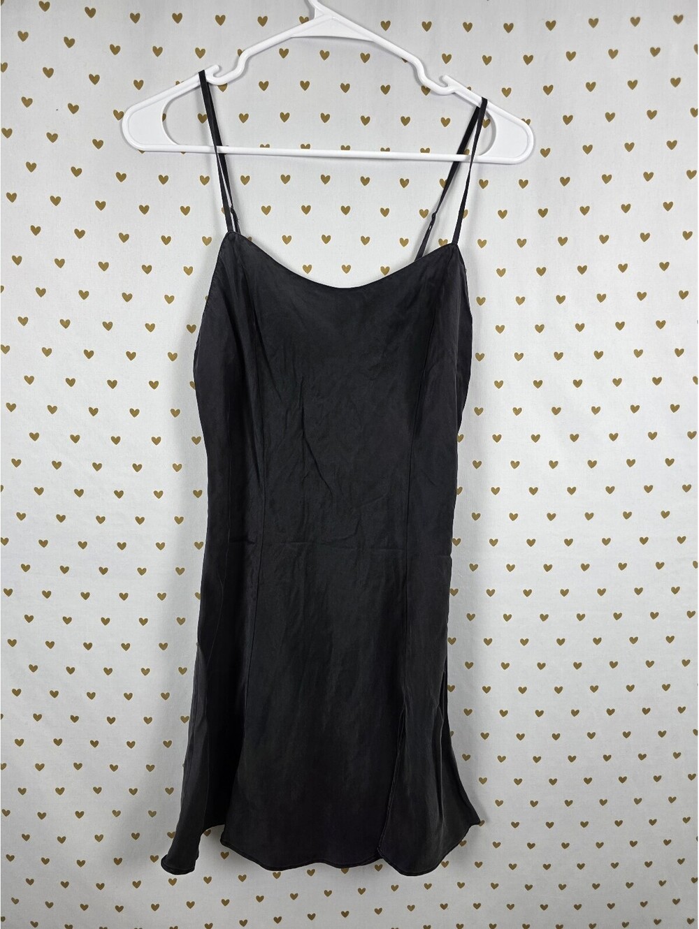 Victorias Secret Vintage y2k Black 100% Silk Slip Dress Lingerie Nightie Medium